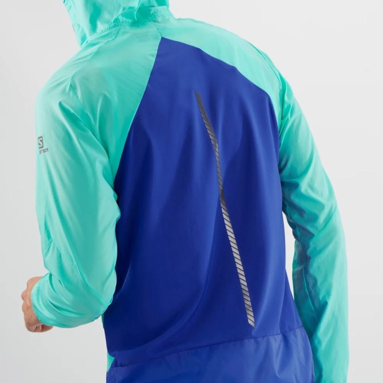 Turquoise / Blue Salomon Bonatti Cross Men's Windbreaker | IE JK1783